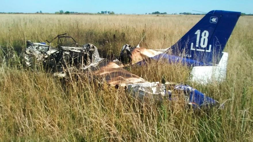 Avioneta accidentada en Cañuelas (Foto: Cañuelas al día)