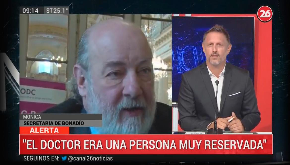 Murió el juez Claudio Bonadio, Mónica, secretaria, Canal 26	