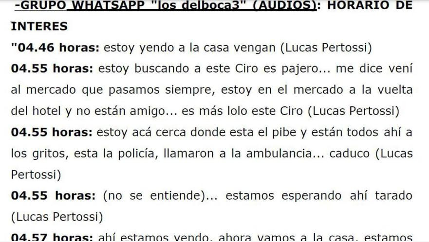 Crimen en Villa Gesell, conversación por WhatsApp