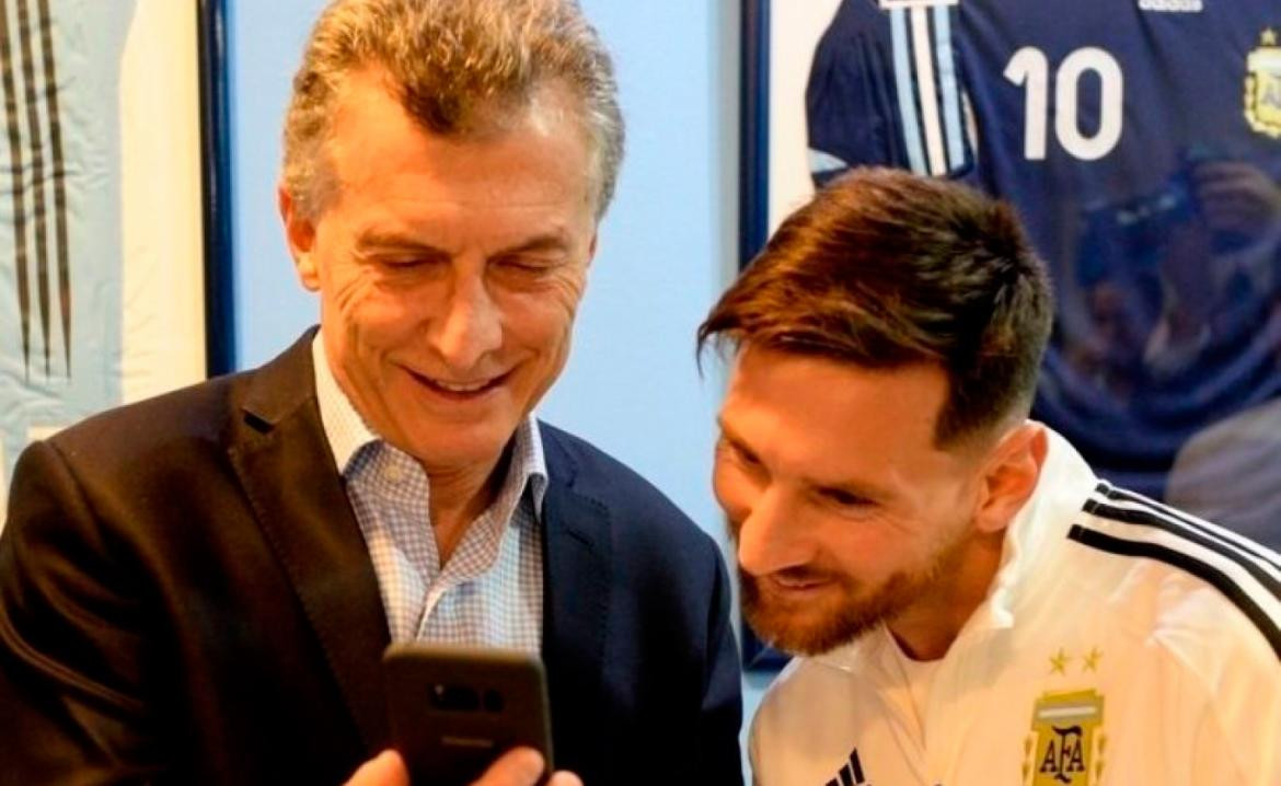 Mauricio Macri, Lionel Messi, presidente de la Nación, jugador de fútbol