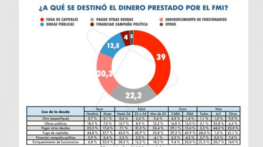 Qué opinan los encuestados que se hizo con el dinero del préstamo del FMI