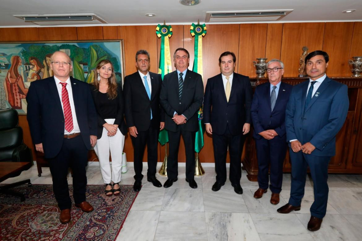 Sergio Massa con Jair Bolsonaro en Brasil.