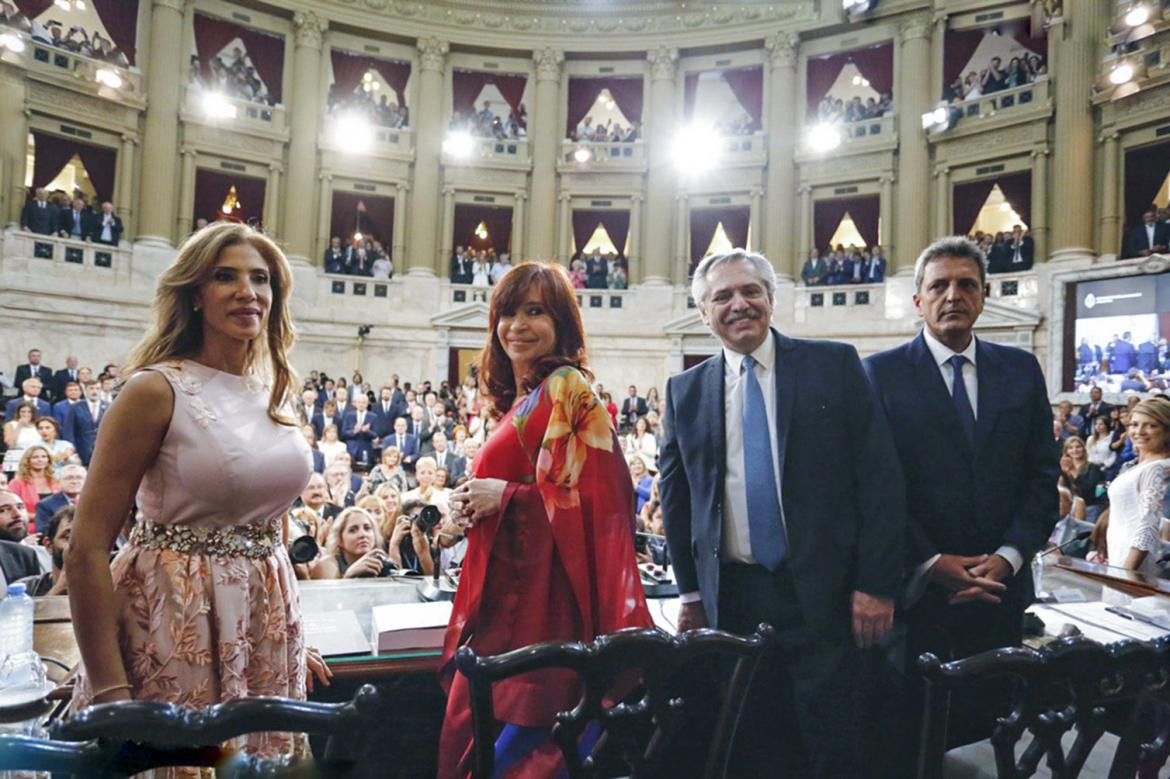 Alberto Fernández, Cristina Kirchner y Sergio Massa 