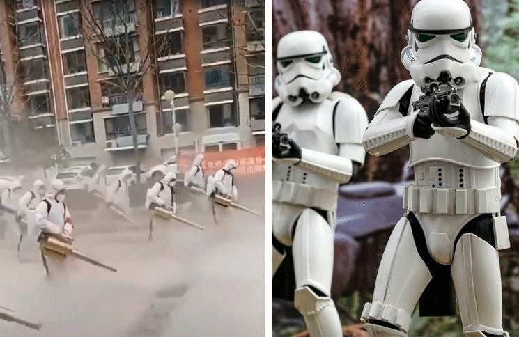 Coronavirus, China, Stormtrooper, epidemia, fumigación	