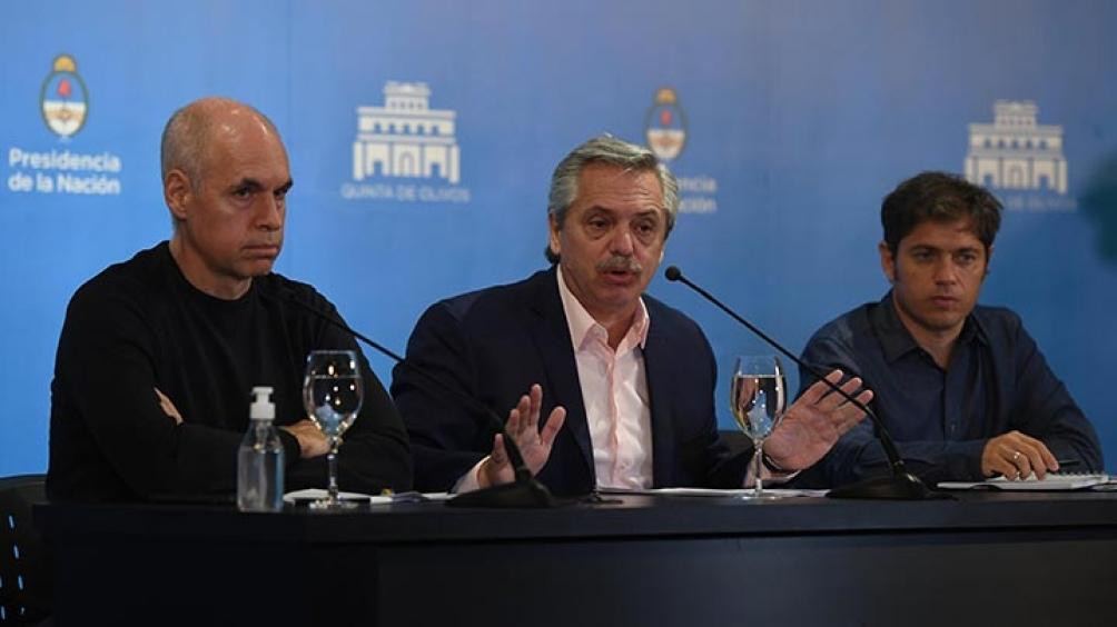 Alberto Fernández, Larreta y Kicillof