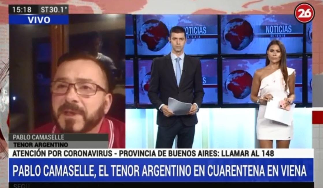 Pablo Camaselle, tenor argentino en cuarentena por coronavirus en Viena, CANAL 26