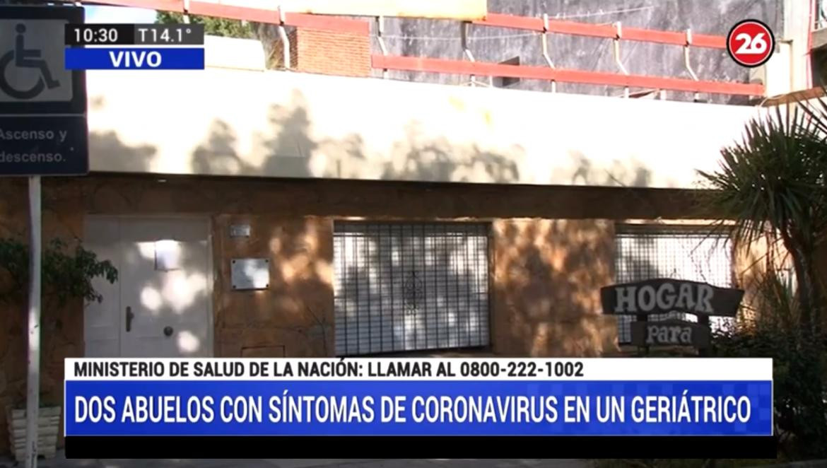 Protocolo por coronavirus en geriátrico, móvil Canal 26