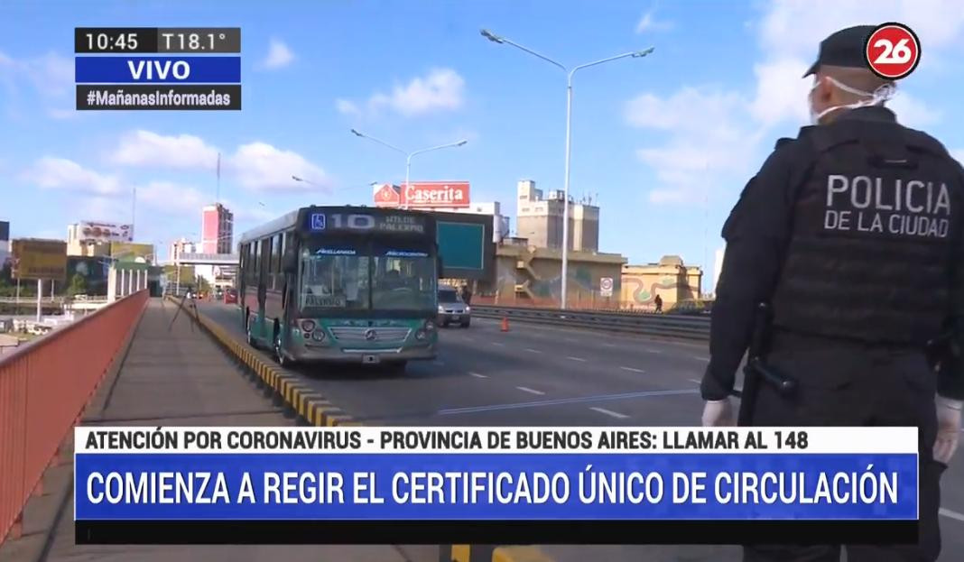 Coronavirus, certificado para circular, CANAL 26