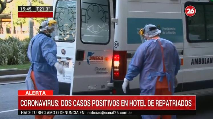 Casos positivos de coronavirus en hotel de repatriados, CANAL 26