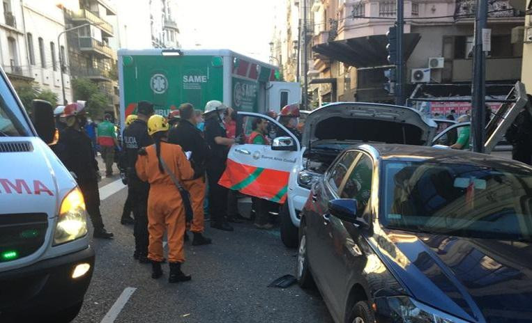 Choque de auto del SAME que llevaba a Crescenti