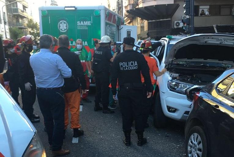 Choque de auto del SAME que llevaba a Crescenti