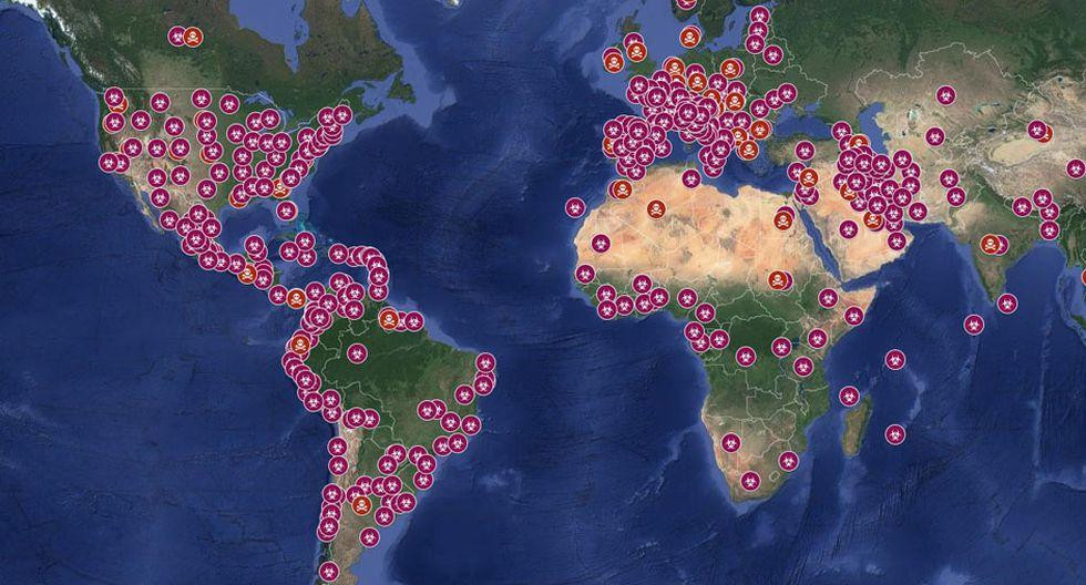 Coronavirus en el mundo, mapa contagios