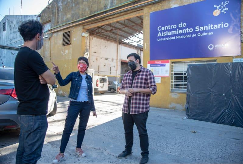 Mayra Mendoza en Centro de Aislamiento Sanitario de Quilmes