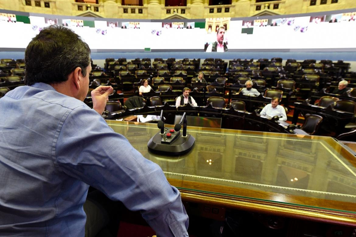 El Congreso se prepara para la primera sesión virtual de su historia, Sergio Massa	