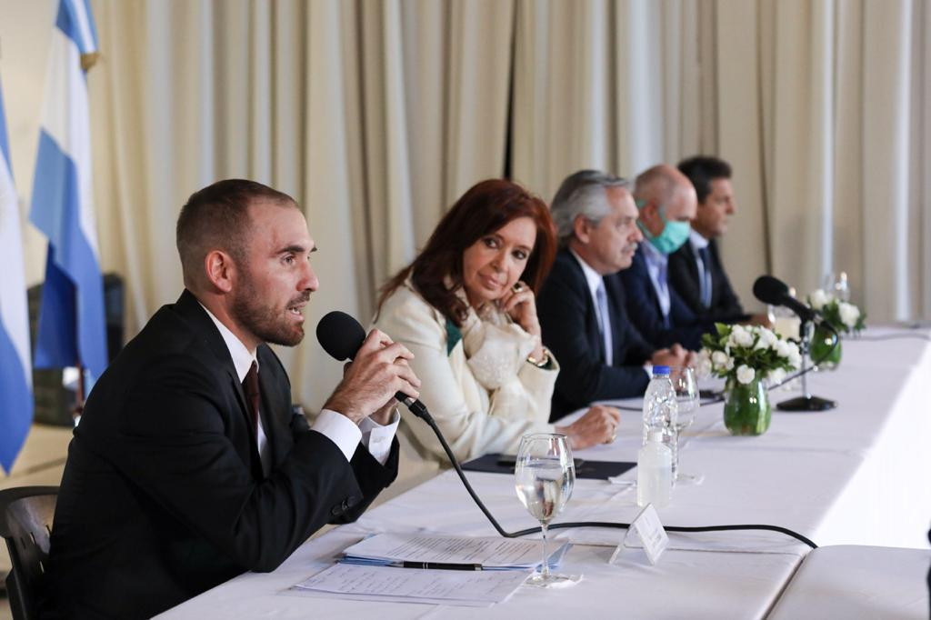 Martín Guzmán, Cristina Kirchner y Alberto Fernández, AGENCIA NA