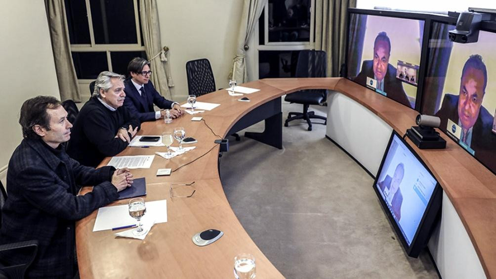 Alberto Fernández, videoconferencia por financiamiento