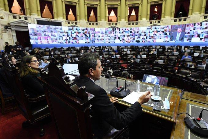 Sergio Massa en simulacro de sesión mixta en Diputados