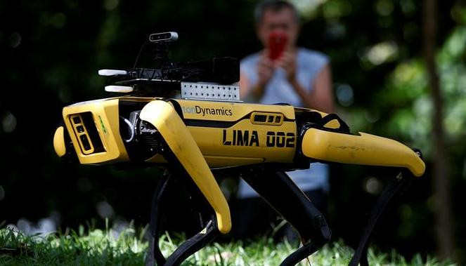 Coronavirus, Singapur, perro robot, Reuters