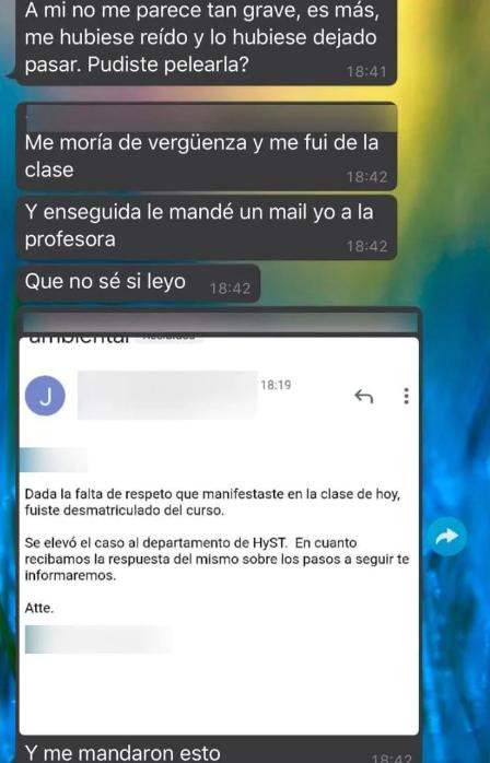 Alumno de UBA, clase virtual, escándalo