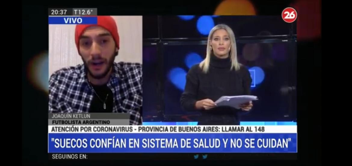 Coronavirus, Argentino en Suecia, Canal 26