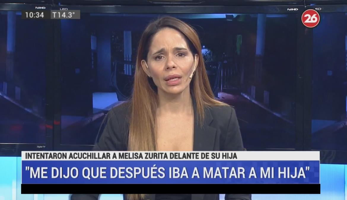 Melisa Zurita, relato del intento de asesinato que vivió en Canal 26