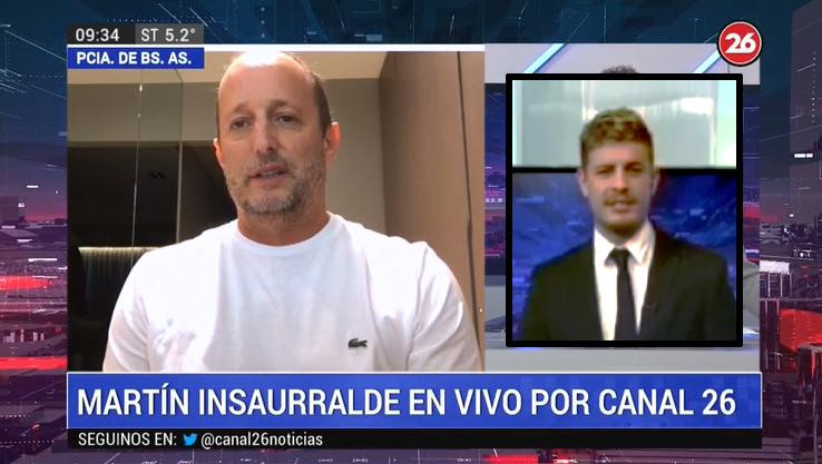 Martín Insaurralde, coronavirus, Canal 26	