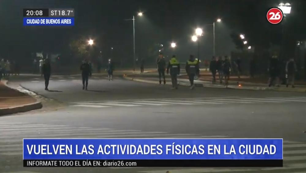 Cuarentena, volvieron los runners a Ciudad de Bs.As., Canal 26