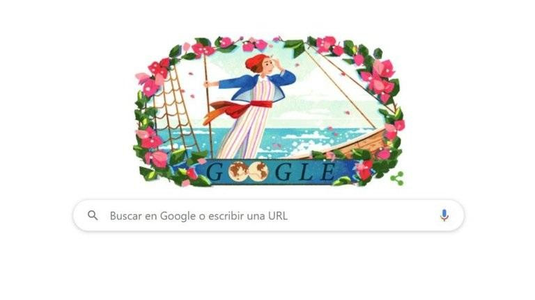 Jeanne Baret en el Doodle de Google