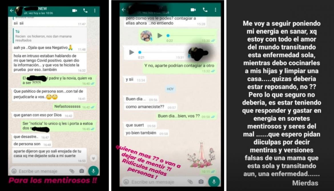 Nicole Neumann, chats de Whatsapp con su empleada Daniela