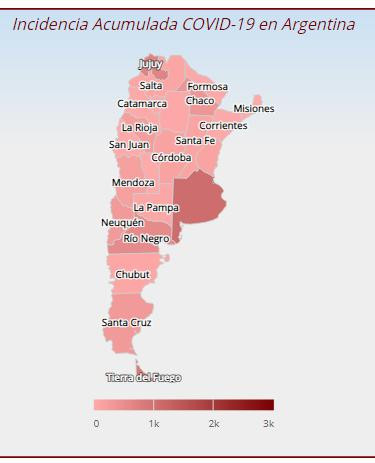 Incidencia acumulada, coronavirus en Argentina, Twitter @Sole_reta