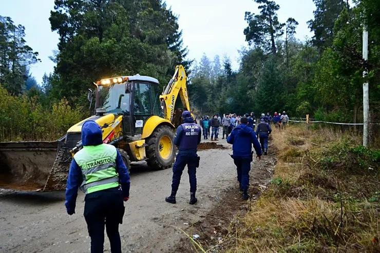 Parque tomado por empleados del INTA en el Bolsón