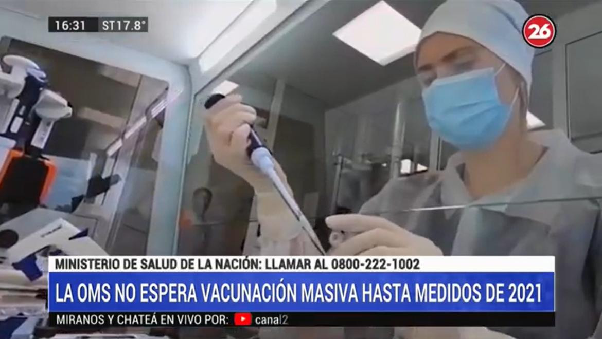 Pruebas de vacunas contra coronavirus, Canal 26