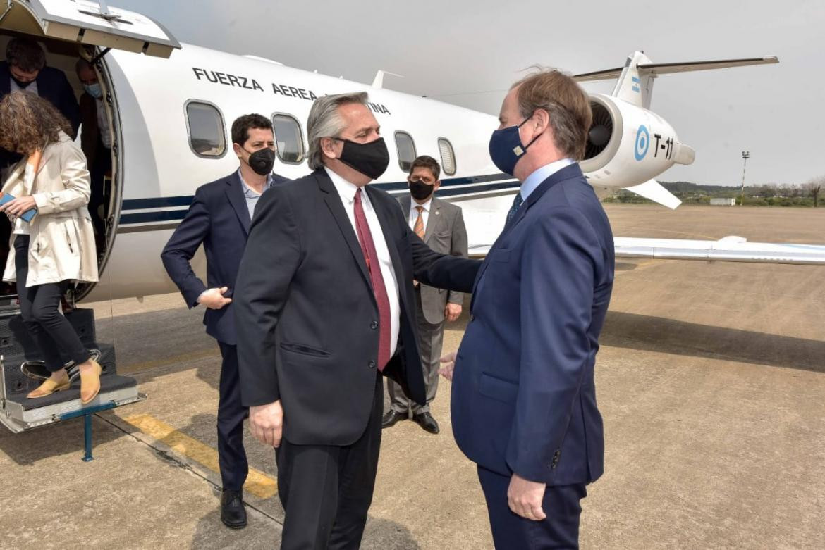 Alberto Fernández con Gustavo Bordet