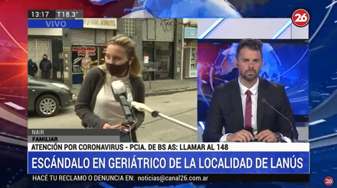 Escándalo en geriátrico de Lanús, familiares denuncias que ocultan casos de coronavirus, CANAL 26