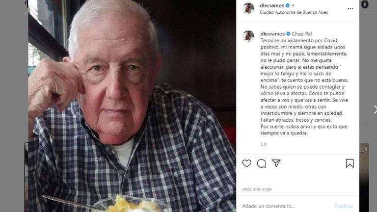 Diego Ramos y el posteo a su padre, Twitter