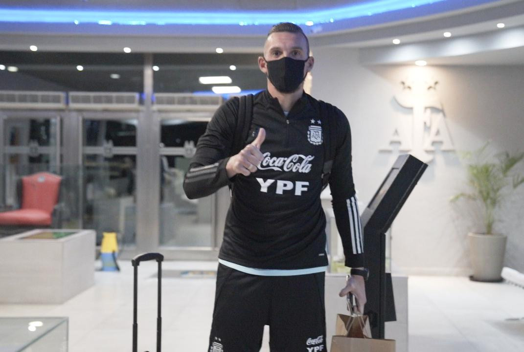 Selección argentina, Franco Armani llega al predio de Ezeiza de la AFA, NA