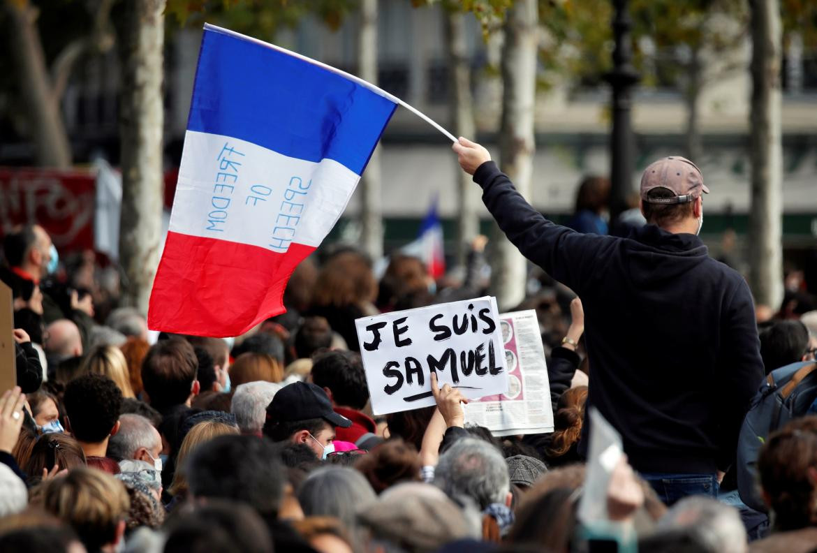 Caricatura de Mahoma, crimen del profesor Samuel Paty en Francia, terrorismo, Islam, REUTERS