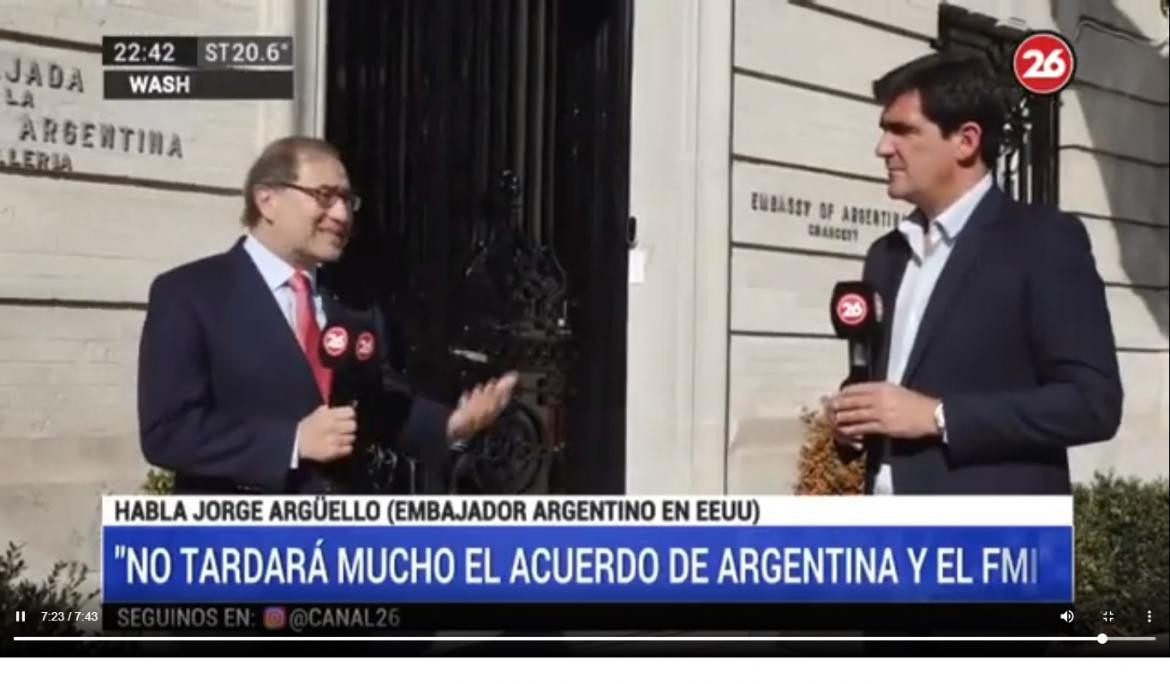 Entrevista con el embajador argentino en EE.UU.