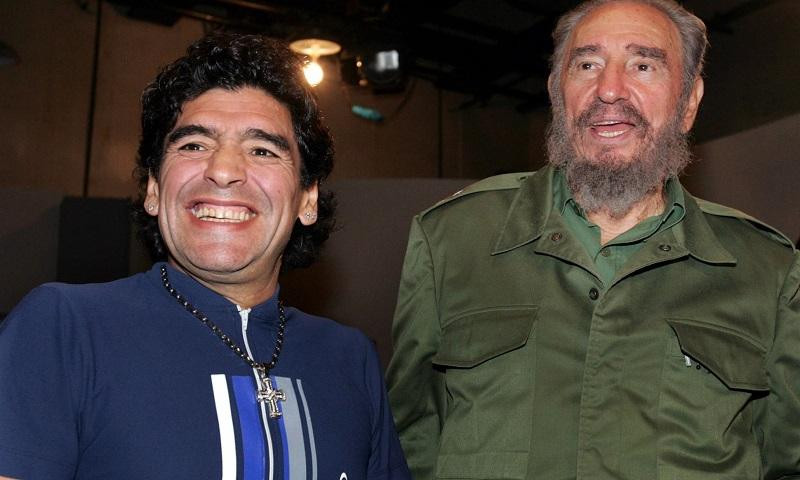 Maradona y Fidel Castro