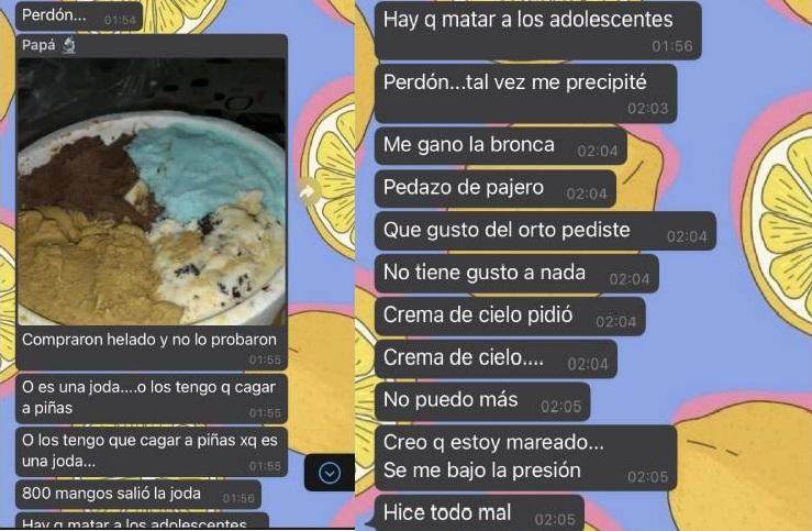 Chat de padre enojado con su hijo