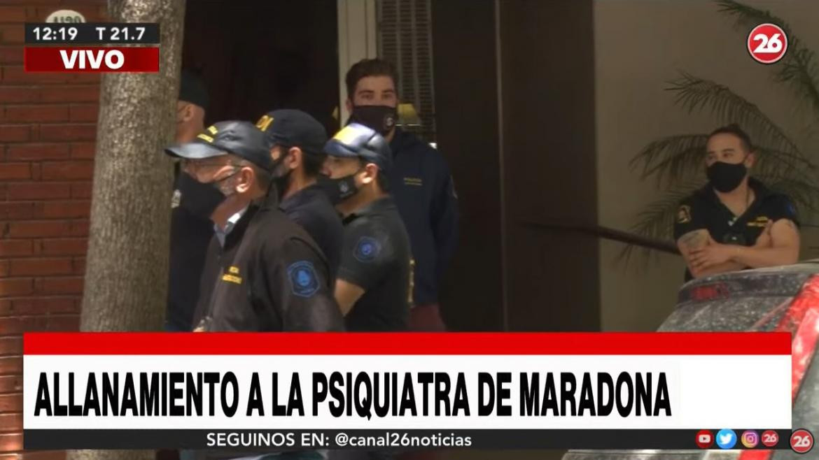 Allanamiento a la psiquiatra de Maradona