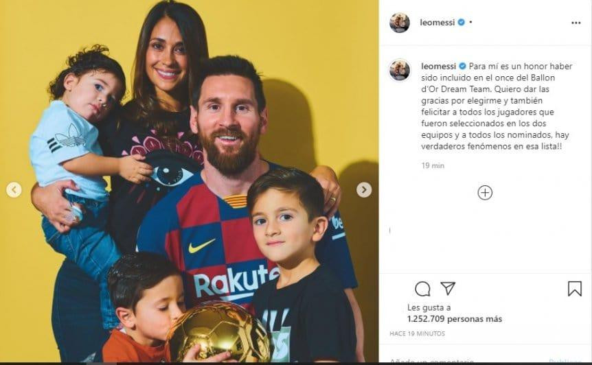 Mensaje Messi por estar en el mejor equipo de la historia