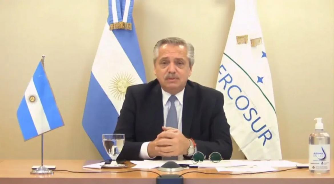 Alberto Fernández, Mercosur, Presidencia pro tempore, Captura YouTube