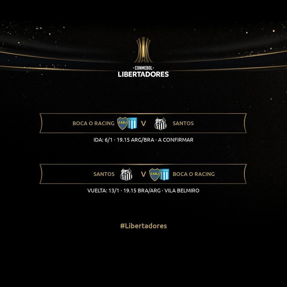 Horarios semifinales Copa Libertadores, Boca7Racing-Palmeiras