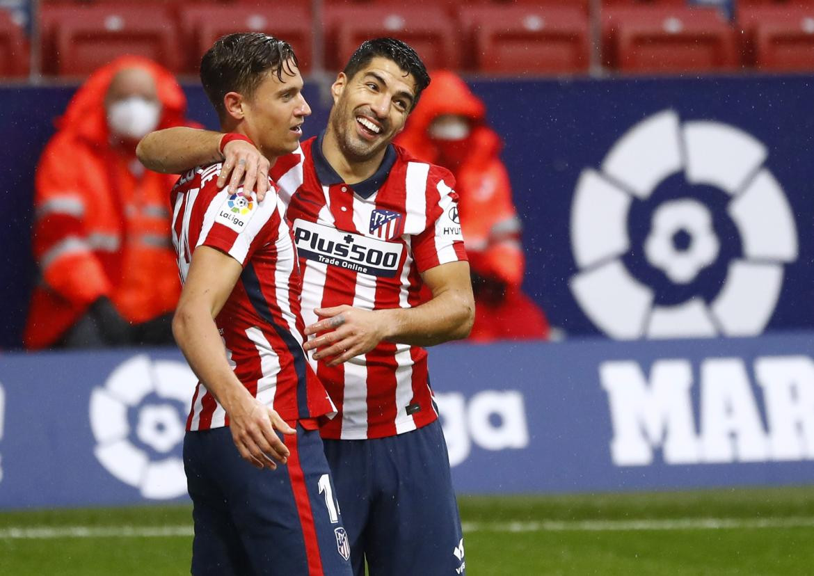 Festejo de Luis Suárez para el Atlético de Madrid, REUTERS