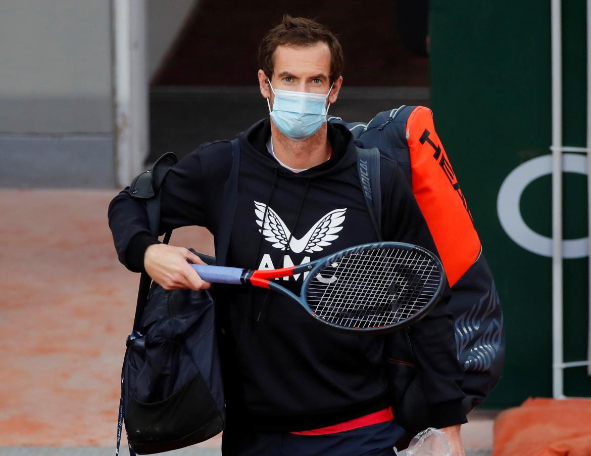 Andy Murray con barbijo, tenista, tenis, REUTERS