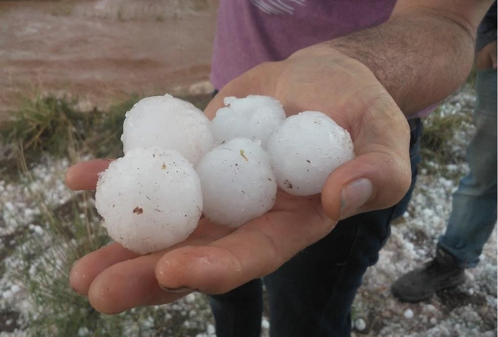 Temporal de granizo en San Rafael, Mendoza.