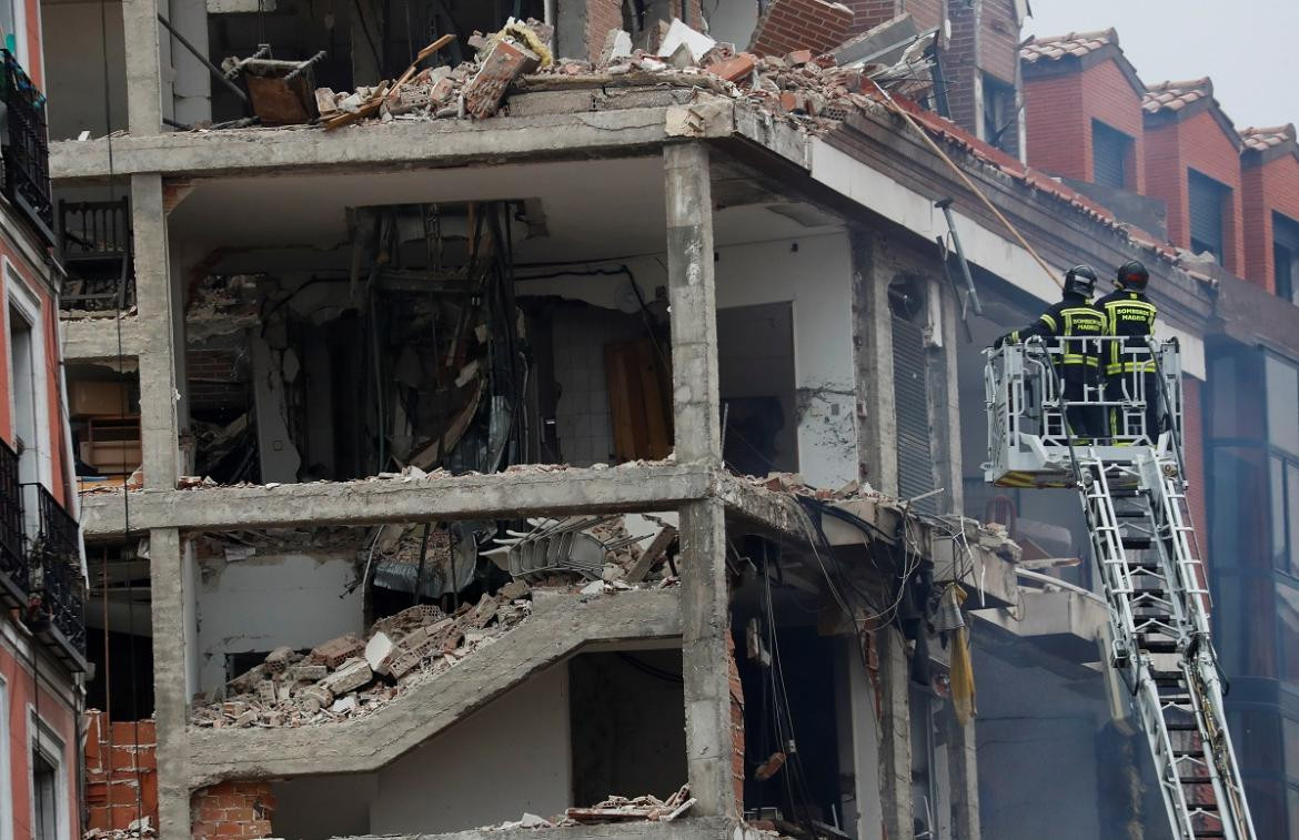 Explosión en España, centro de Madrid, foto Reuters