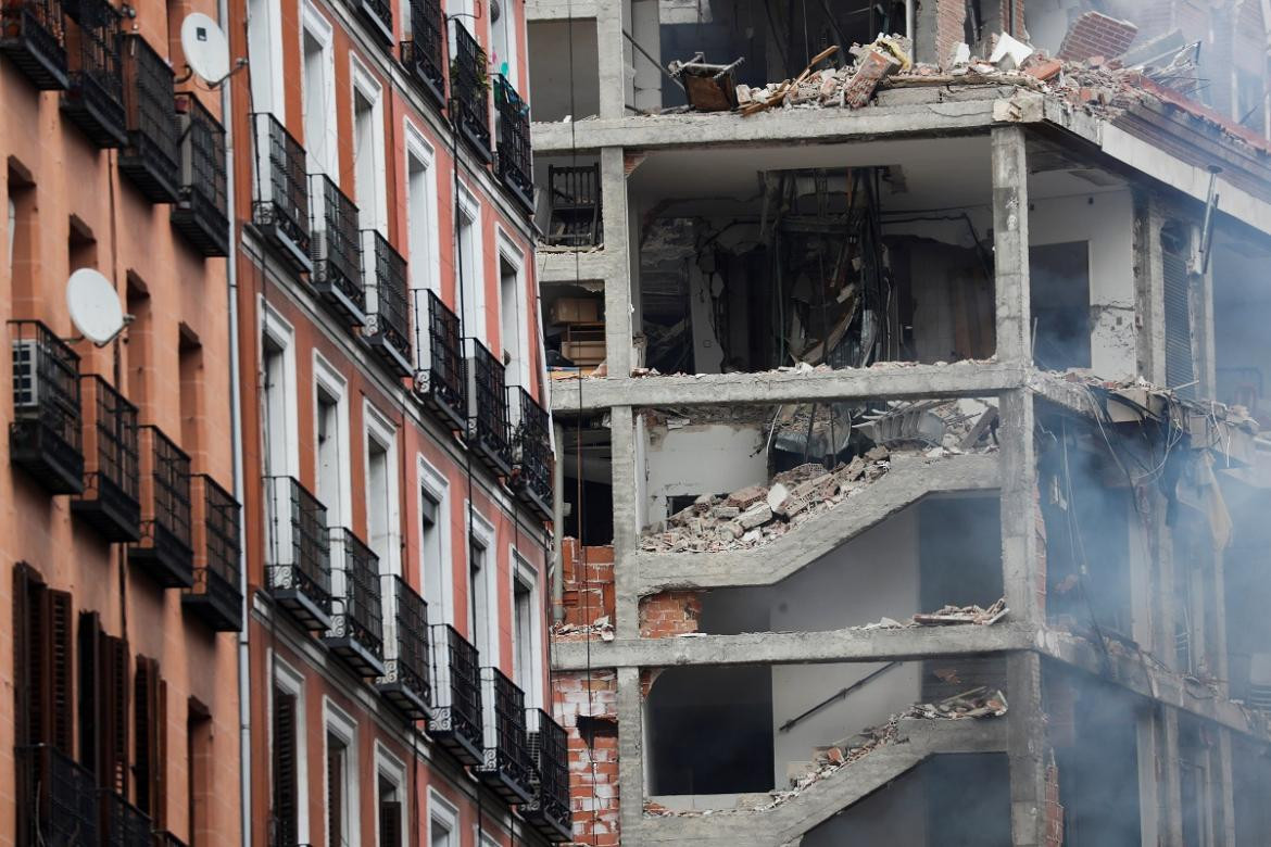 Explosión en España, centro de Madrid, foto Reuters