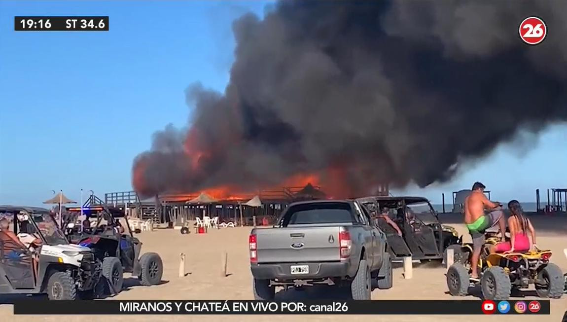 Incendio en parador de Pinamar, Canal 26	